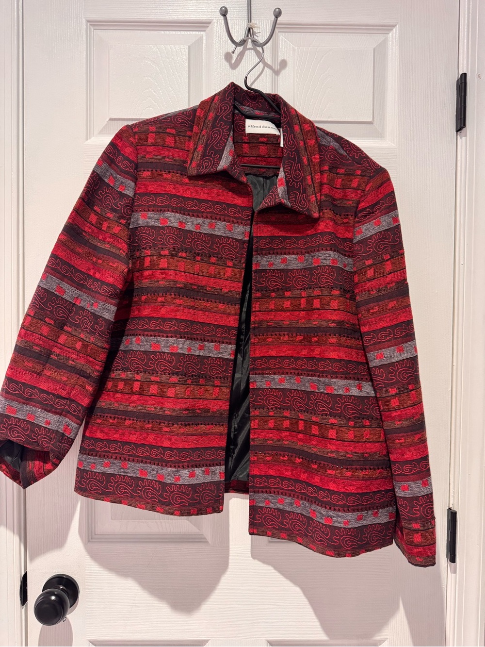 Alfred Dunner Boho Beaded Southwestern Tapestry Blazer Jacket